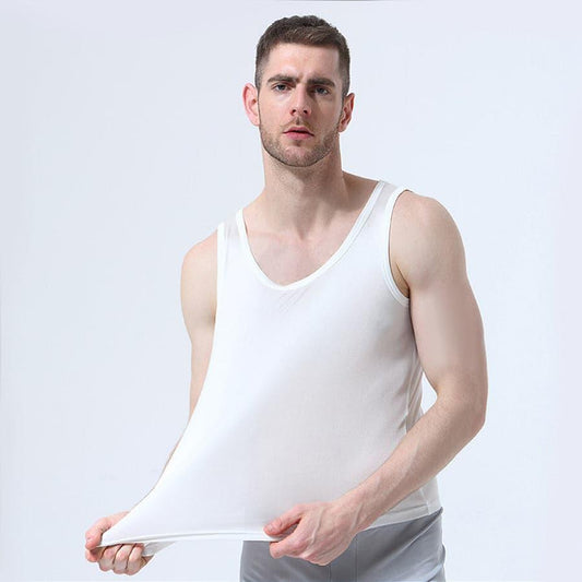 Men's Sleeveless Silk Knit Tank Top
