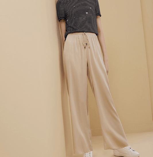 Wide Leg Silk Pajama Pants