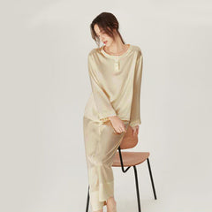 Silk Round Neck Pullover Pajamas Set