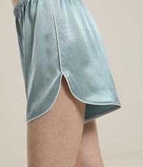 Womens Basic Short Silk Pajamas Set