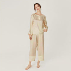 Silk Round Neck Pullover Pajamas Set