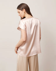 Basic Cap Sleeve Silk Shirt
