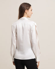 Women's Silk Blouse Shirts with Split Sleeves