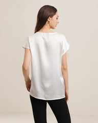 Basic Cap Sleeve Silk Shirt