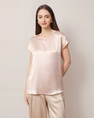 Basic Cap Sleeve Silk Shirt