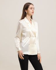 Double-Breasted Silk Shirt