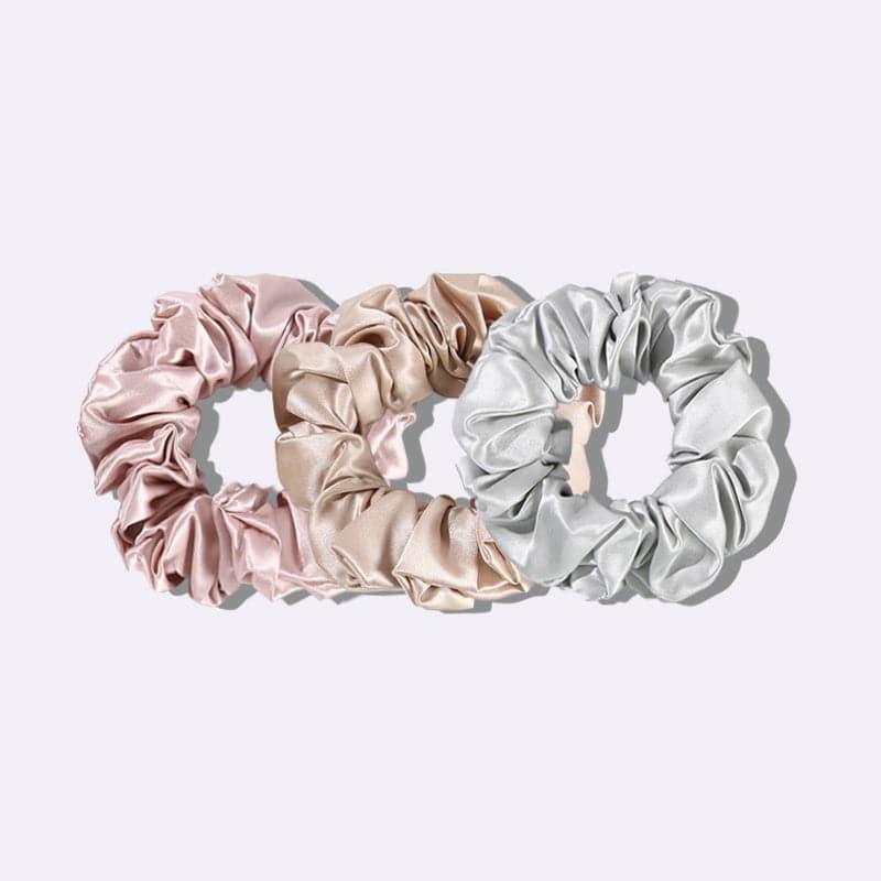 3PCS 3.5 CM Midi Silk Hair Loop Scrunchies Set