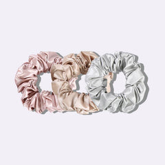 3PCS 3.5 CM Midi Silk Hair Loop Scrunchies Set