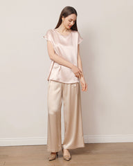 Basic Cap Sleeve Silk Shirt