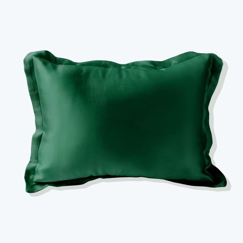 Polyester Filled Pillow With Silk Shell Cushion, Green