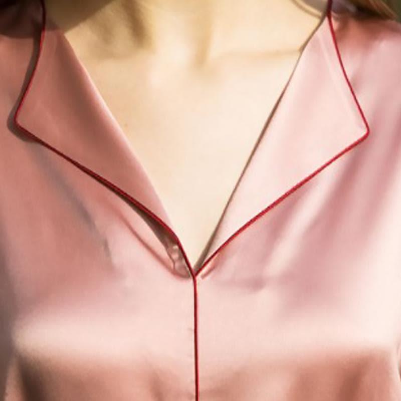 Comfy Silk Nightgown with Belt, Pink