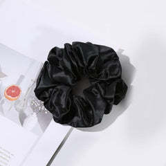 5CM Large Silk Hair Scrunchies, Black
