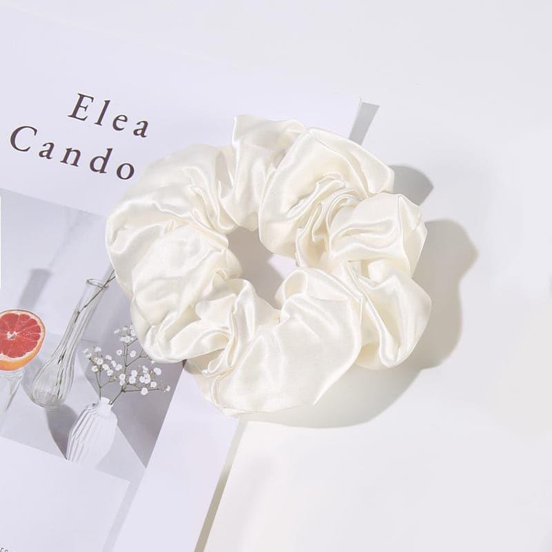 5CM Large Silk Hair Scrunchies, Ivory