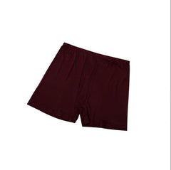Large Elasticity Knit Soft Silk Boxer Shorts, Red