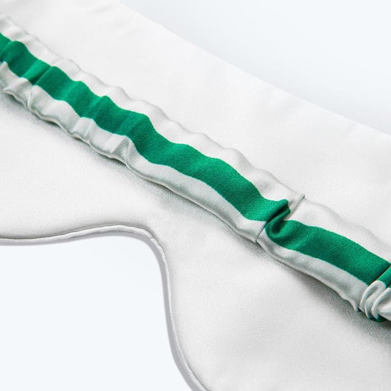 Pure Silk Eye Mask Stripe Pattern, Green