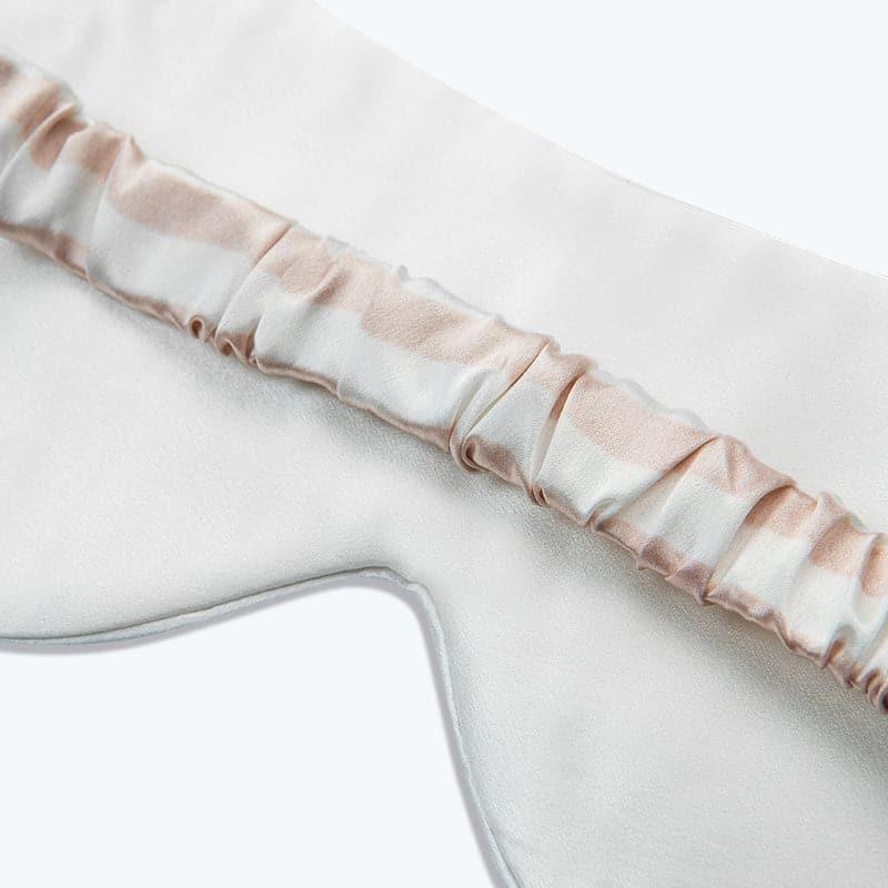 Pure Silk Eye Mask Stripe Pattern, Pink