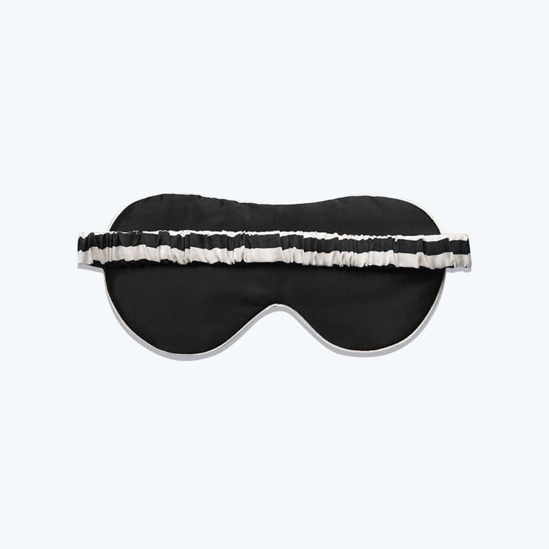 Pure Silk Eye Mask Stripe Pattern, Black