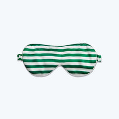 Pure Silk Eye Mask Stripe Pattern, Green