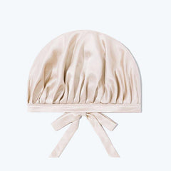 Silk Hair Care Sleep Cap With Bow Knot, Champagne