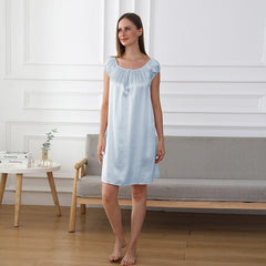 Relaxed Silk Pajamas Nightgown Nightdress