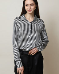 Stripe Silk Blouse for Women