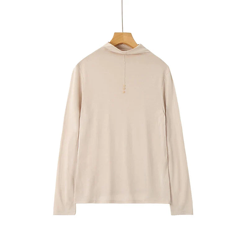 100% Silk Mock-Neck Top