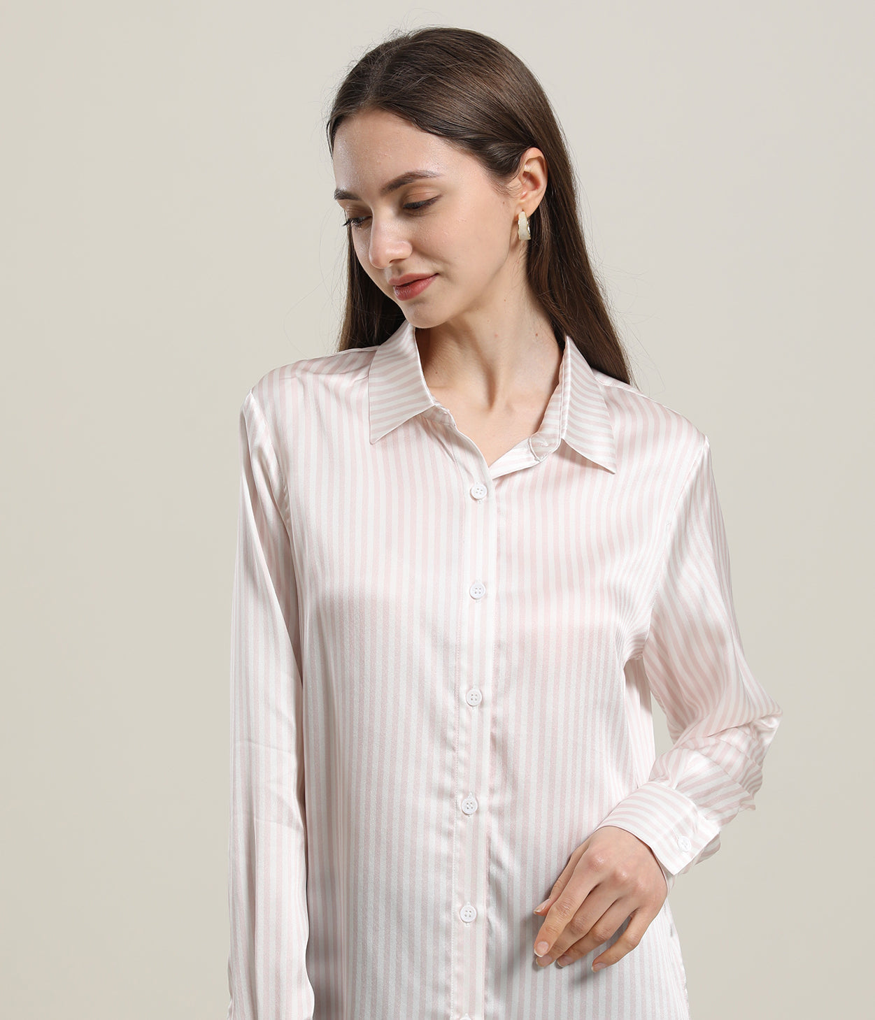 Stripe Silk Blouse for Women