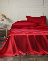 19 Momme 4PCS Silk Flat Sheet and Fitted Sheet Set