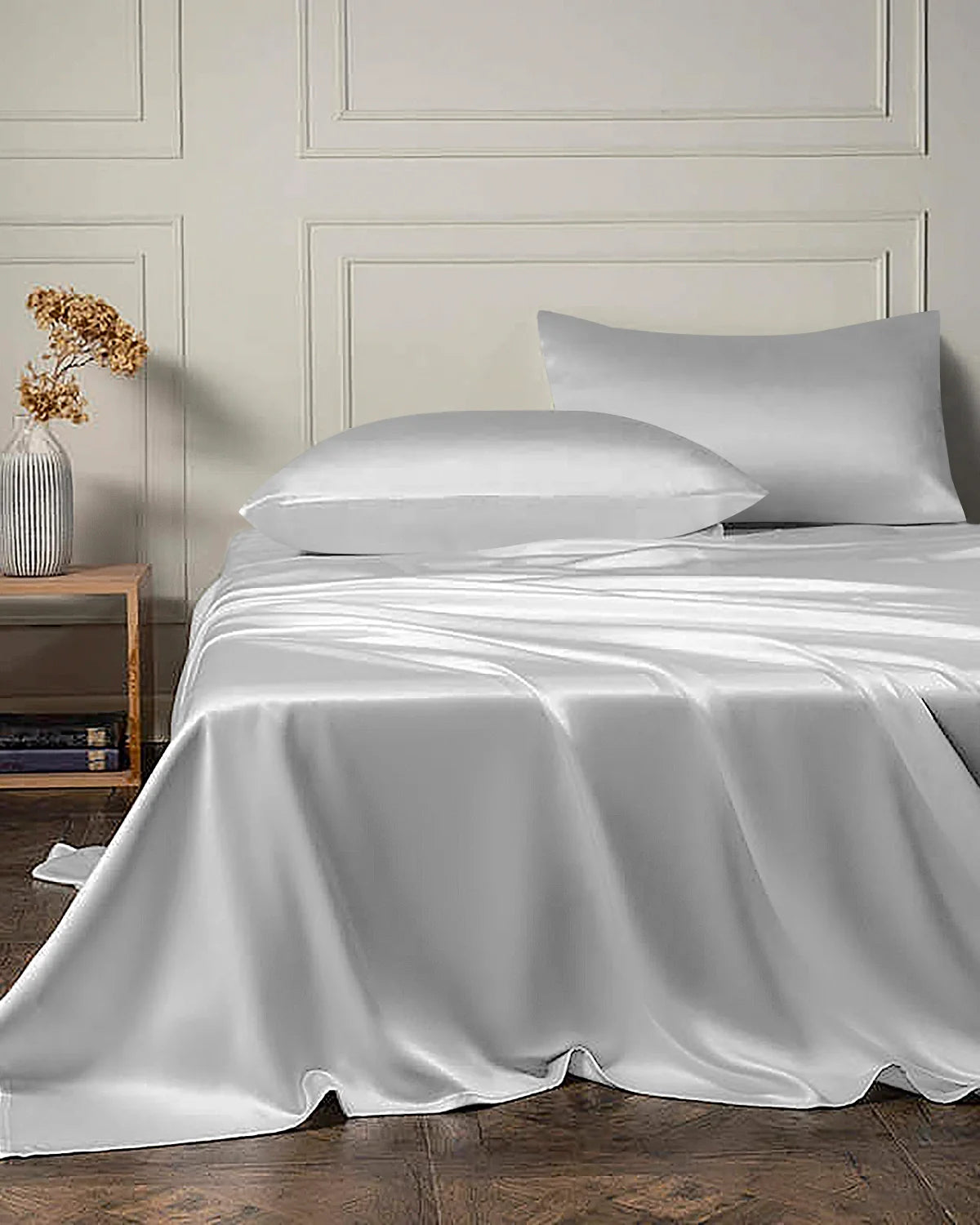 19 Momme 4PCS Silk Flat Sheet and Fitted Sheet Set