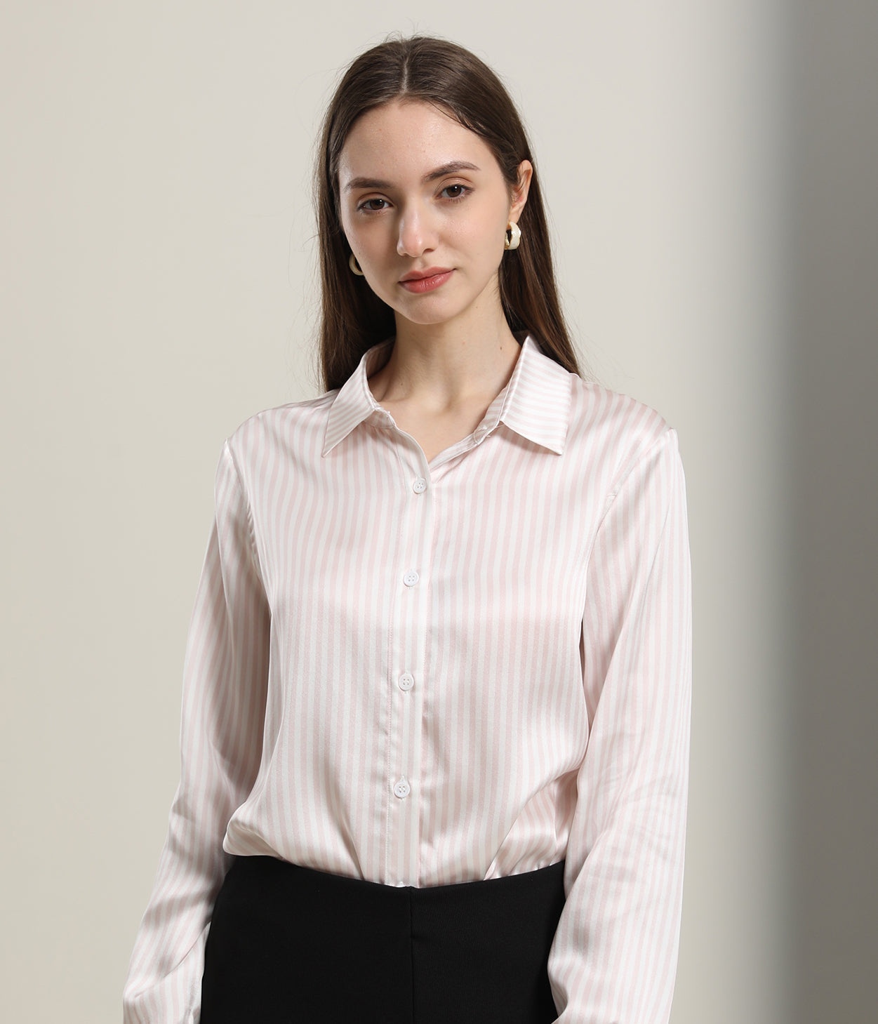 Stripe Silk Blouse for Women