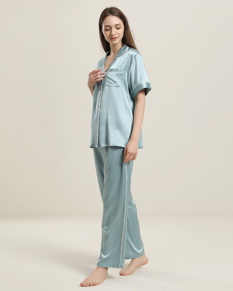 22 Momme Short-Sleeve Silk Pajamas Set