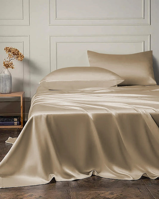 22 Momme 4PCS Silk Flat Sheet and Fitted Sheet Set