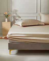 22 Momme Seamless Silk Fitted Sheet, Champagne