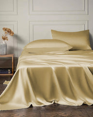 25 Momme 4PCS Silk Flat Sheet and Fitted Sheet Set