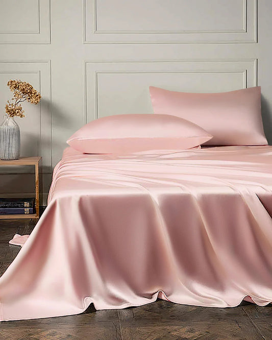 25 Momme 4PCS Silk Flat Sheet and Fitted Sheet Set