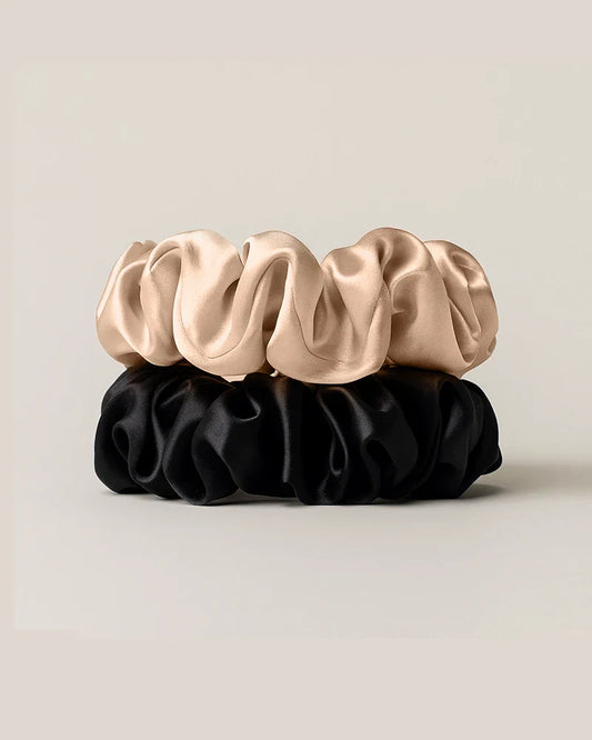 2PCS 3.5 CM Silk Hair Scrunchie Set
