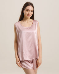 Silk Sleeveless Silk Two Piece Pajamas