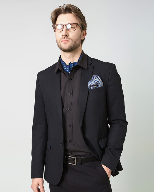 Dark-Toned Printed Men's Silk Handkerchief
