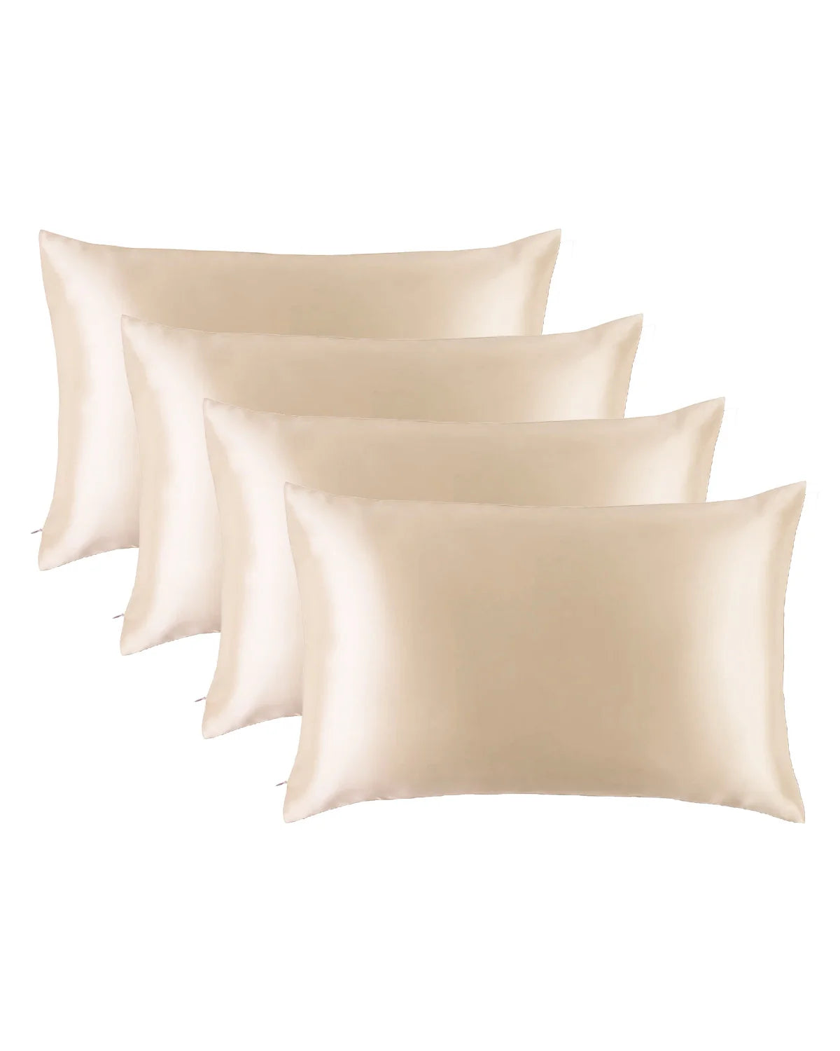 4PCS 19 Momme Silk Pillowcase with Hidden Zipper