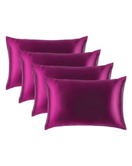 4PCS 19 Momme Silk Pillowcase with Hidden Zipper