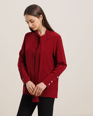 Bow-Tie Silk Shirt for Women