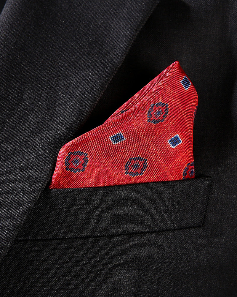 Silk Burgundy Paisley Pocket Square
