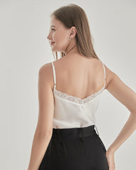 Lace V-Neck Silk Camisole