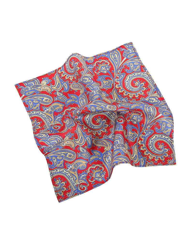 Silk Burgundy Paisley Pocket Square