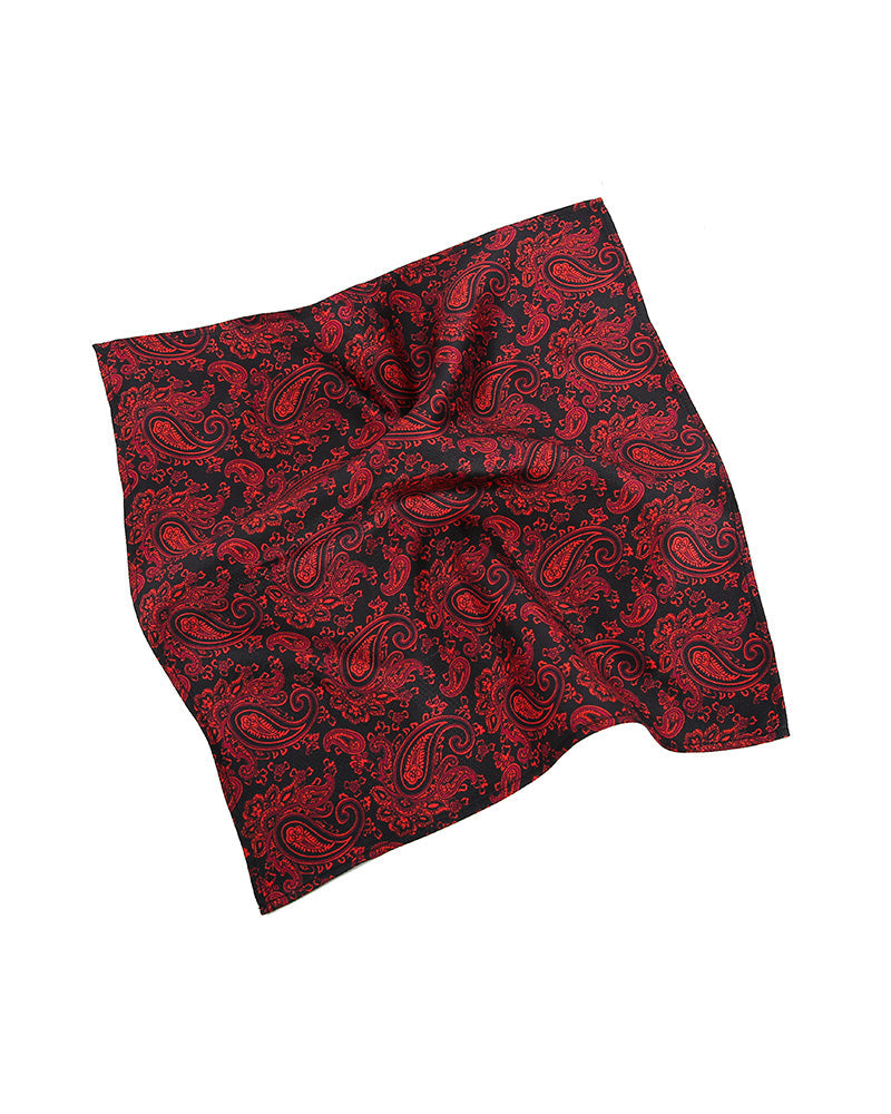 Silk Burgundy Paisley Pocket Square