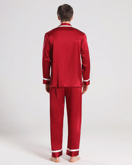Men Silk Pajamas Sleepwear Set