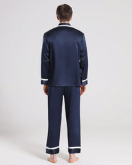 Men Silk Pajamas Sleepwear Set
