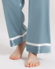 Men Silk Pajamas Sleepwear Set