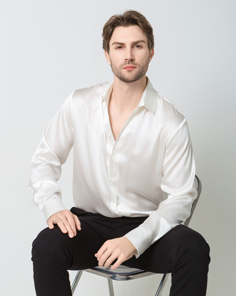 Classic Long Sleeve Silk Men's Shirt