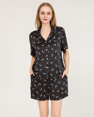 Crescent Silk Short Pajamas Set